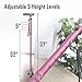 KingGear Travel Adjustable Folding Canes and Walking Sticks for Men and Women - Led Light and Easy Grip Handle for Arthritis Seniors Disabled and Elderly - Best Mobility Aids Cane (Pink)