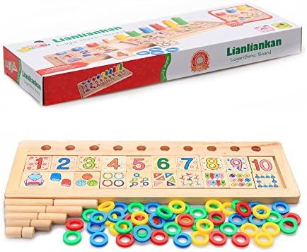 Montessori Materials Wood Math Blocks Shape Sorter Number and Stacking Learning Toys