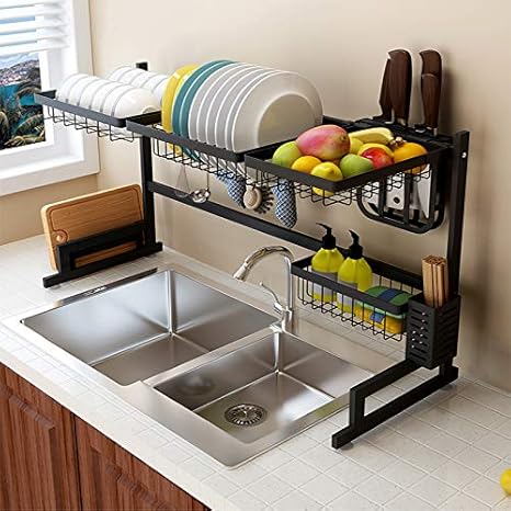 Amazon Com The Stainless Steel Drying Rack Over The Sink Double