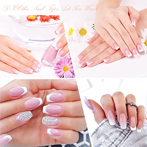 krofaue Short French Nail Tips - 120PCS Acrylic Short Nail Tips White French Fake Nail Tips Art Tips 12 Sizes Half Cover False Nails Short Wrap Edge Square Nails with Case for Nail Extensions DIY - Image 7