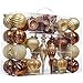 Valery Madelyn 50ct Woodland Shatterproof Christmas Ball Ornaments Decoration Copper Gold, 2.36Inch-7.09 Inch for Christmas Tree Decorations