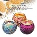 WALTSOM Scented Candles Set, Handmade Mosaic Design 3 x 5.0Oz Natural Soy Wax Candles, Vanilla Travel Candle for Halloween, Christmas Candles Gift, Home Decoration 3 Pack