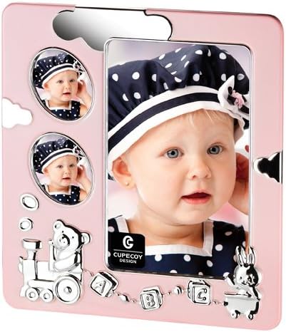 Cupecoy Design Pink Caboose and Cloud Metal Photo Frame- 4x6 and 1.5x1.5 Photo Frame / Great Gift