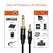 Tisino 1/4 to 1/8 Stereo Cable, 3.5mm TRS to 1/4 inch TS Mono Interconnect Cable - Mono to Stereo Adapter - 6 Feet
