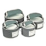 Richards Homewares Micro Fiber Deluxe Plate Case, Grey (2-Pack of 4)