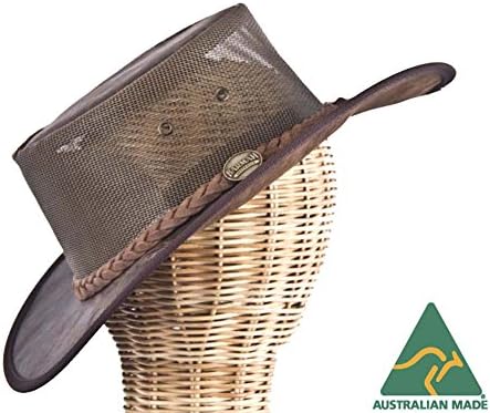 Real Australian Leather Cooler Hat Made In Australia Brown