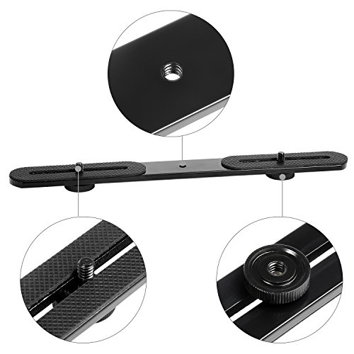 image for pangshi Camera Hot Shoe Extension Bar Mount Dual Flash Light Bracket f