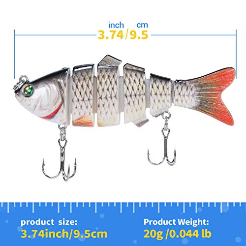 Dr.meter Angelköder, 9,9 cm, mehrgliedrige Swimbaits langsam sinkende bionische Schwimmköder, 6 Segmente, lebensechte… – Bild 5