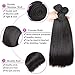 Flady Brazilian Straight Human Hair 4 Bundles with Middle Part Closure 10A Unprocessed Virgin Brazilian Straight Hair Bundles with Closure (16 18 20 22+14inchclosure)