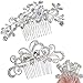 ANBALA Pack of 2 Bridal Wedding Hair Comb, Crystal Rhinestones Pearls Women Wedding Hair Comb with 20 Pcs Crystal Hair Pins Clips Headpiece for Brides