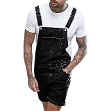 Enjoybuy Mens Denim Bib Overall Shorts 
