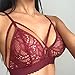 GOTD Women Sexy Lingerie Floral Sheer Lace Bra Top Seamless Bralette Cup (XL, Red)