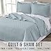 Home Fashion Designs 3-Piece All Season Quilt Set. King Size Quilt with 2 Shams. Soft Microfiber Bedspread and Coverlet. Emerson Collection (Cloud Blue)
