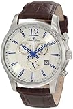 Lucien Piccard Men's 11567-02S Adamello Stainless Steel Watch with Brown Leather Band
