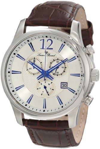 Lucien Piccard Men's 11567-02S Adamello Stainless Steel Watch with Brown Leather Band