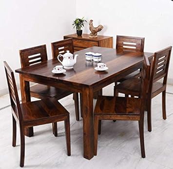 Bm Wood Furniture Sheesham Wood Dining Table 6 Seater Dining