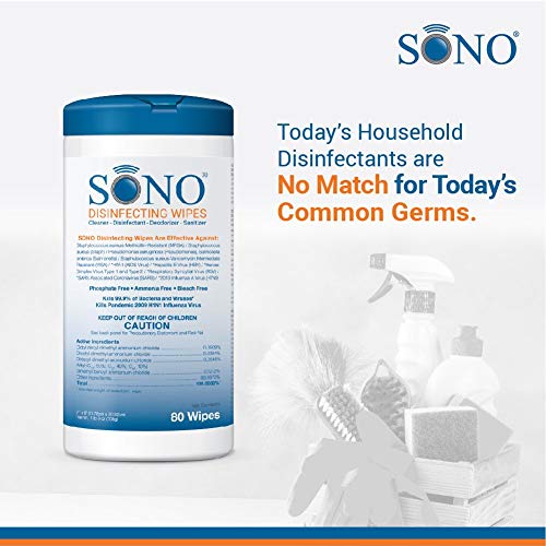 SONO Medical Grade Disinfecting Wipes- Bleach-Free, Multi - Surface Wipes Used by Healthcare Professionals (1)