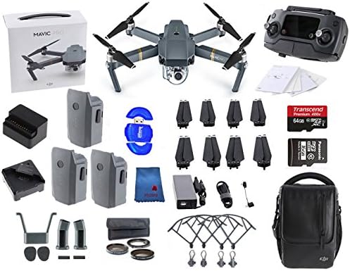 DJI Mavic Pro - Fly More Combo - 4K Quadcopter Camera 3 Battery Full Accessory Beginner Bundle Package Deal
