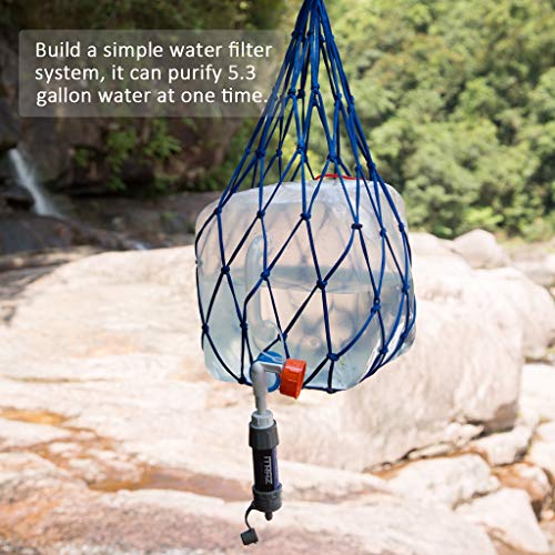 ITRAZ Collapsible Water Container with Water Filter,BPA Free FDA Portable Water Carrier,Foldable Clean Water Storage Jug for Outdoor Camping Hiking and Emergency (1-Pack 5.3 Gal+1 Water Filter)