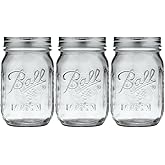 Ball Glass Mason Jar, Regular Mouth, Pint Size, 16 OZ (Pack of 3)
