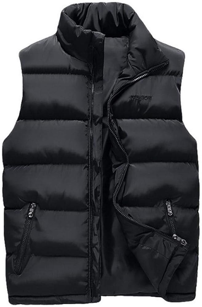 Casual Sleeveless Zipper Parka Plus Size Wave 6XL Vest Men's Winter