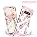 LONTECT for Galaxy S10 Plus Case Floral 3 in 1 Heavy Duty Hybrid Sturdy High Impact Shockproof Protective Cover Case for Samsung Galaxy S10 Plus, Pineapple/Rose Gold