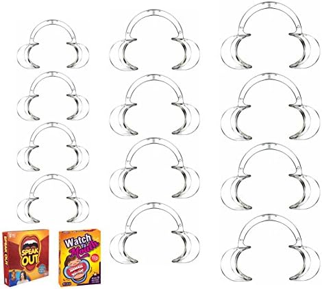 Dental Cheek Retractor Mouth Opener for Teeth Whitening Clear C-shape (Size 4 Small, 4 Medium, 4 Large), 12 Pack