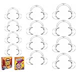 Dental Cheek Retractor Mouth Opener for Teeth Whitening Clear C-shape (Size 4 Small, 4 Medium, 4 Large), 12 Pack