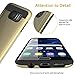 Slimtech TPU Slim Dual Layer Metallic Brush Back Plate Cushioned Case for Samsung Galaxy S7 Edge - Gold
