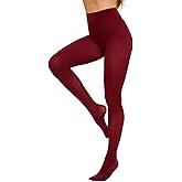 Almoony Tights For Women 80D Soft Semi Opaque Solid Color High Waist Tights Stretchy Pantyhose For Women