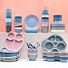 HM-tech 4pcs Bamboo Divided Plates for Baby Feeding, Toddler Plates, Tableware for Baby Toddler Kids Bamboo Toddler Dishes & Dinnerware Sets,Cute Owl