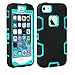 iPhone 5S Case, Elegant Choise Shock Absorbing Case, Rubber Combo Hybrid Impact Silicone Armor Hard Case Cover for Apple iPhone 5S (C-Blue/Black)