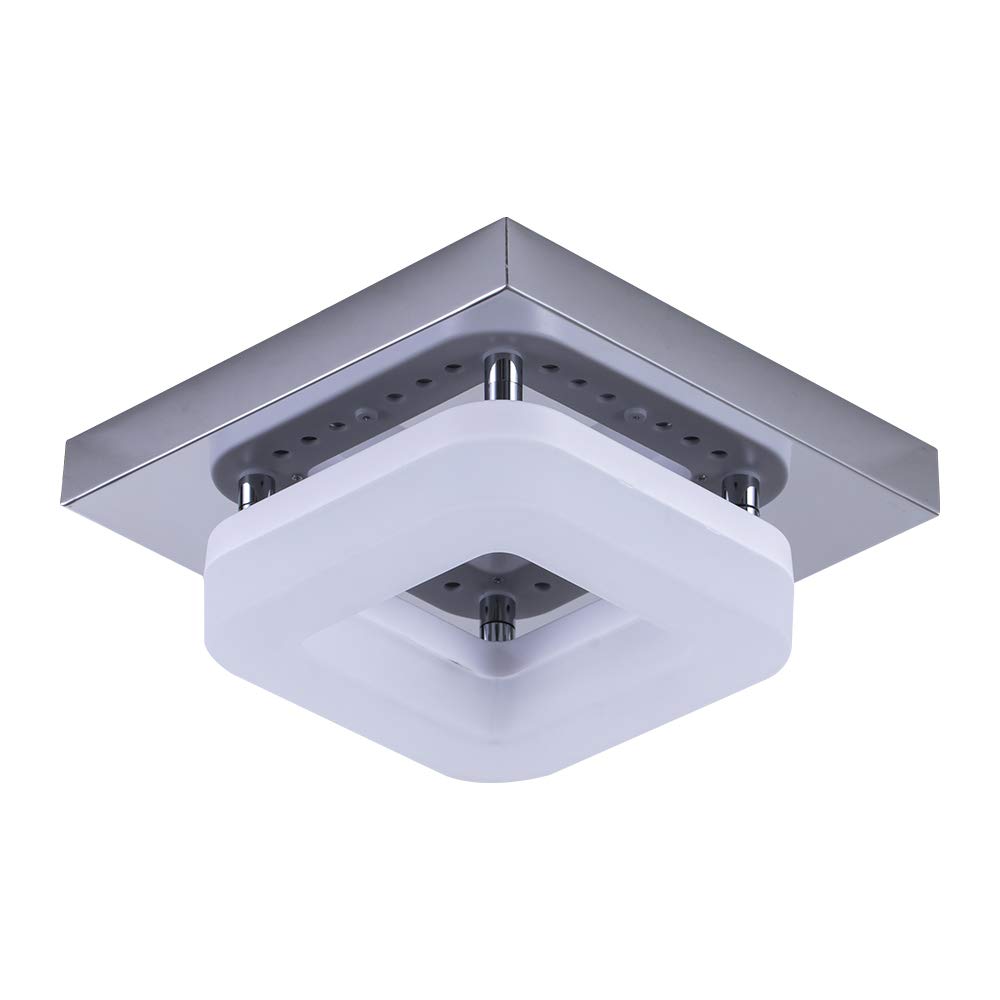 Artpad Surface Mount Square Ceiling Lamp Stainless Base Hallway Porch Balcony Lamp Interior Lighting Ceiling LED Light 12W White Light