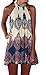 Summer Sleeveless Halter Neck Keyhole Back Swing Beachwear Mini Sundress M