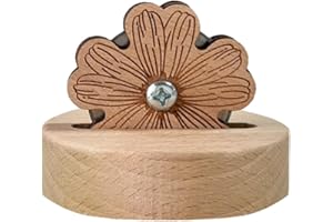 YUSHEN Thread Cutter Blade Tool for Sewing with Flower Shape Solid Wooden Sewing Tools (1 Piece)
