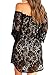 MIHOLL Women's Off Shoulder Lace Shift Loose Mini Dress