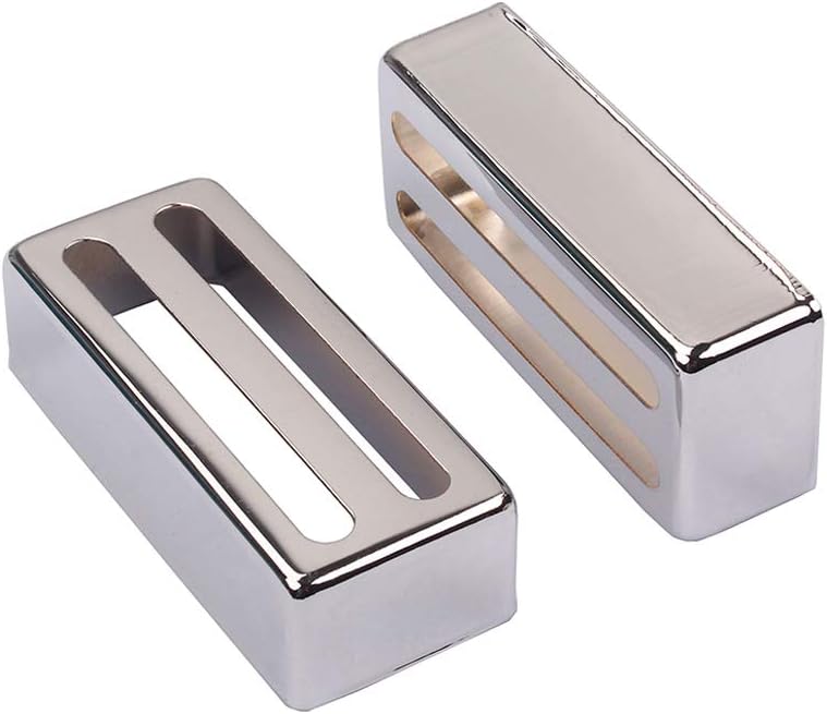Alnicov 2 Pcs Guitar Pickup Cover Humbuckers Pickup Cover 69mmX29mm for Electric Guitar,Chrome - Image 4