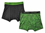 Calvin Klein Boys 2 Pack Green & Black Athletic Boxer Briefs