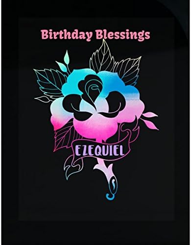 Ezequiel Floral Birthday Blessing Celebration Greeting - Sticker