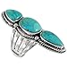 Turquoise Ring in Sterling Silver 925 & Genuine Turquoise Size 5 to 13