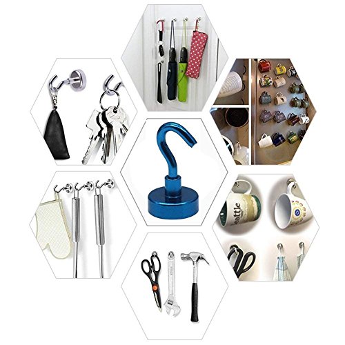 Youngneer Strong Magnetic Hooks 25LBS Multi-Colored Heavy Duty for Cruise Refrigerator Kitchen Powerful Metal Magnet Wreath Grill Tool Utility Hanger Dia 20mm Color 6 Pack