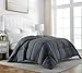 Beckham Hotel Collection Luxury 100% Egyptian Cotton Down Comforter - 70 oz Fill Weight, & 750 Fill Power - All Season Premium & Hypoallergenic Duvet Insert - Full/Queen - Gray