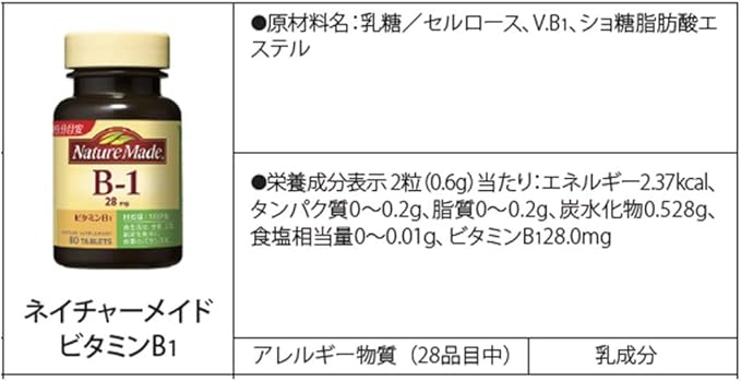 Amazon 大塚製薬 ネイチャーメイド ビタミンb 1 80粒 40日分 Naturemade ネイチャーメイド B1