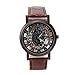 Han Shi Luxury Watch, Men Fashion Quartz Wristwatch Military Sport Leather Band Dial Clock (Large, A)