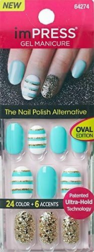 NEW KISS imPRESS Oval Nails "GOSSIP GIRL" by Broadway Press-On Manicure Nails