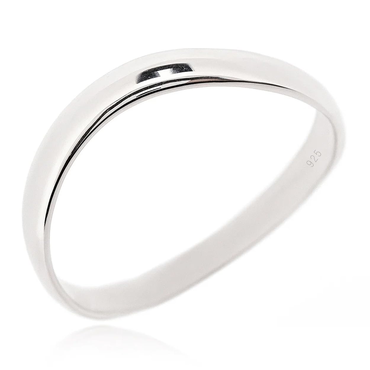 Sovats 925 Sterling Silver Minimalist Band Ring for Women – Rhodium Plated Stackable Simple Style, Nickel-Free and Lightweight, Size U 1/2