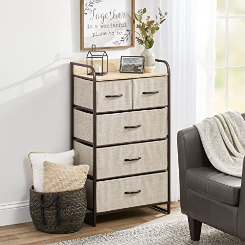 mDesign Tall Dresser Storage Chest Vanity Furniture Tower