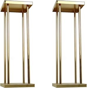VINCIGANT Gold Wedding Flower Stand Vase Column,Metal Flower Arrangement for Wedding Party Dinner Centerpiece,Event Restaurant Hotel Decoration,Pack of 2