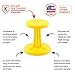 Kore Kids Wobble Chair - Flexible Seating Stool for Classroom & Elementary School, ADD/ADHD - Made in The USA - Age 6-7, Grade 1-2, Yellow (14in)