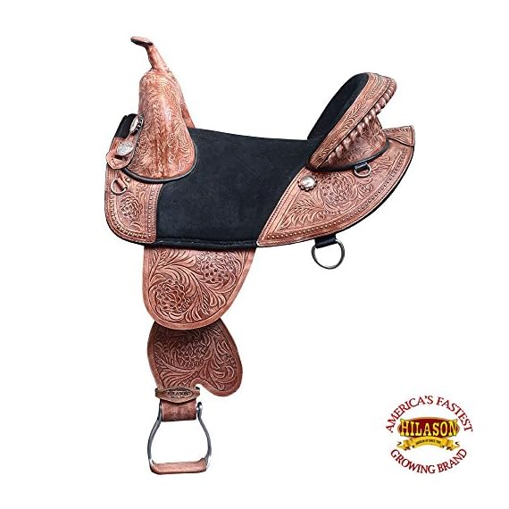 HILASON-14-TREELESS-Western-Trail-Barrel-Racing-Leather-Saddle